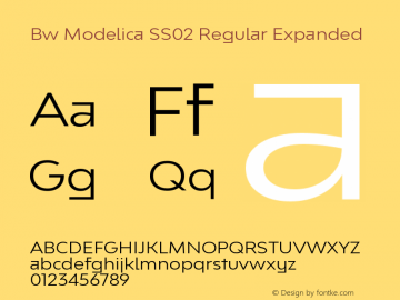 Bw Modelica SS02 Regular Expanded Version 2.000;PS 002.000;hotconv 1.0.88;makeotf.lib2.5.64775 Font Sample