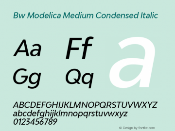 Bw Modelica Medium Condensed Italic Version 2.000;PS 002.000;hotconv 1.0.88;makeotf.lib2.5.64775图片样张