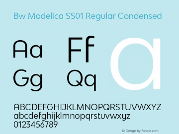 Bw Modelica SS01 Regular Condensed Version 2.000;PS 002.000;hotconv 1.0.88;makeotf.lib2.5.64775 Font Sample