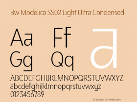 Bw Modelica SS02 Light Ultra Condensed Version 2.000;PS 002.000;hotconv 1.0.88;makeotf.lib2.5.64775图片样张