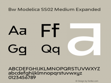 Bw Modelica SS02 Medium Expanded Version 2.000;PS 002.000;hotconv 1.0.88;makeotf.lib2.5.64775 Font Sample