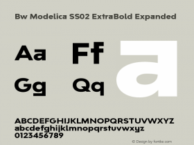 Bw Modelica SS02 ExtraBold Expanded Version 2.000;PS 002.000;hotconv 1.0.88;makeotf.lib2.5.64775图片样张