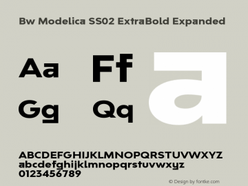 Bw Modelica SS02 ExtraBold Expanded Version 2.000;PS 002.000;hotconv 1.0.88;makeotf.lib2.5.64775 Font Sample