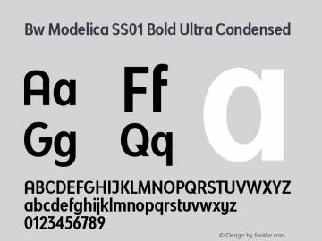 Bw Modelica SS01 Bold Ultra Condensed Version 2.000;PS 002.000;hotconv 1.0.88;makeotf.lib2.5.64775 Font Sample