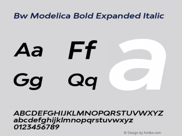 Bw Modelica Bold Expanded Italic Version 2.000;PS 002.000;hotconv 1.0.88;makeotf.lib2.5.64775图片样张