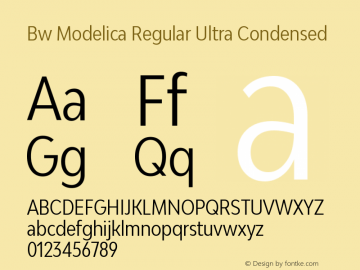 Bw Modelica Regular Ultra Condensed Version 2.000;PS 002.000;hotconv 1.0.88;makeotf.lib2.5.64775 Font Sample