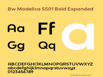 Bw Modelica SS01 Bold Expanded Version 2.000;PS 002.000;hotconv 1.0.88;makeotf.lib2.5.64775 Font Sample
