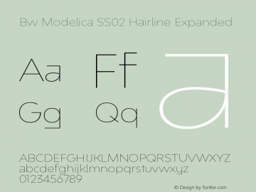 Bw Modelica SS02 Hairline Expanded Version 2.000;PS 002.000;hotconv 1.0.88;makeotf.lib2.5.64775 Font Sample
