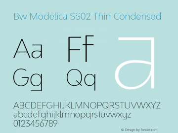 Bw Modelica SS02 Thin Condensed Version 2.000;PS 002.000;hotconv 1.0.88;makeotf.lib2.5.64775 Font Sample