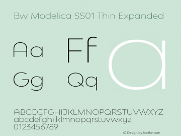 Bw Modelica SS01 Thin Expanded Version 2.000;PS 002.000;hotconv 1.0.88;makeotf.lib2.5.64775 Font Sample
