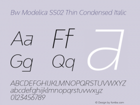 Bw Modelica SS02 Thin Condensed Italic Version 2.000;PS 002.000;hotconv 1.0.88;makeotf.lib2.5.64775图片样张