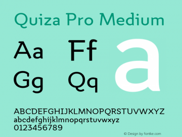 Quiza Pro Medium Version 001.000; ttfautohint (v0.97) -l 8 -r 50 -G 200 -x 14 -f dflt -w G图片样张