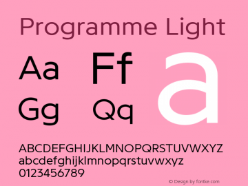 Programme Light Regular Version 1.000 Font Sample