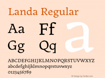 Landa-Regular Version 1.000 Font Sample