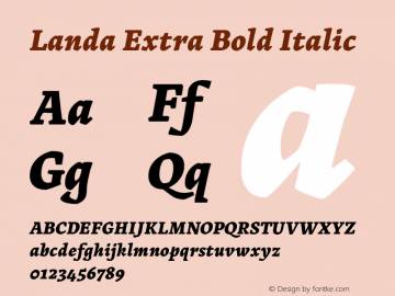 Landa Extra Bold Italic 1.000图片样张