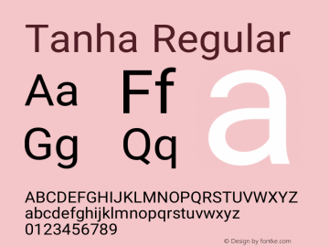 Tanha Version 0.8 Font Sample