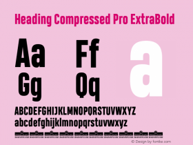 Heading Compressed Pro ExtraBold Version 1.001图片样张