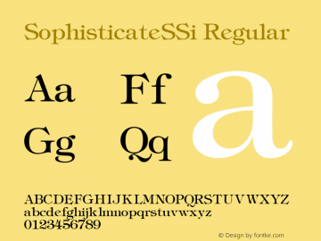 SophisticateSSi Regular Macromedia Fontographer 4.1 8/8/95图片样张