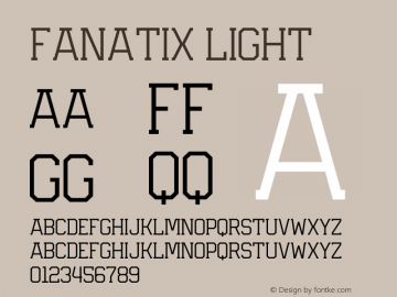 Fanatix Light Version 1.000;PS 001.000;hotconv 1.0.88;makeotf.lib2.5.64775图片样张