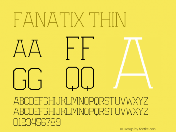 Fanatix Thin Version 1.000 Font Sample