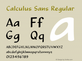 Calculus Sans Regular Version 1.000;PS 1.000;hotconv 1.0.38图片样张