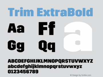 Trim-ExtraBold Version 1.000图片样张
