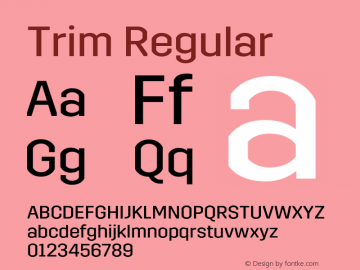 Trim-Regular Version 1.000 Font Sample