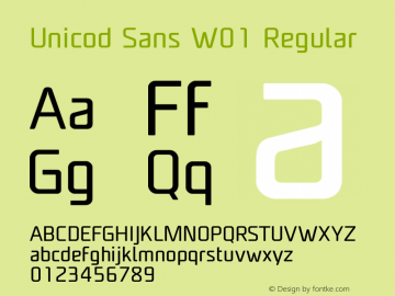 UnicodSansW01-Regular Version 1.00 Font Sample