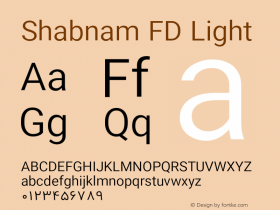 Shabnam Light FD Version 2.1.0 Font Sample