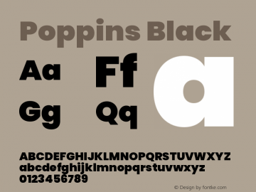 Poppins Black Version 3.010;PS 1.000;hotconv 16.6.54;makeotf.lib2.5.65590图片样张
