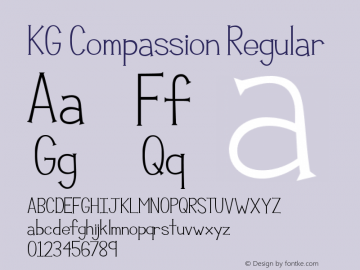 KG Compassion Regular Version 1.000 Font Sample