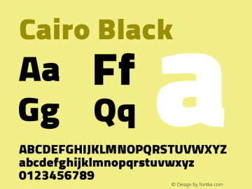 Cairo Black Version 2.100 Font Sample