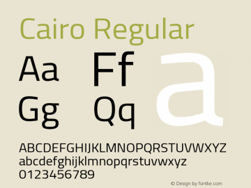 Cairo Regular Version 2.100 Font Sample