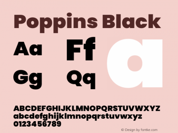 Poppins Black Version 3.100;PS 1.000;hotconv 16.6.54;makeotf.lib2.5.65590 Font Sample