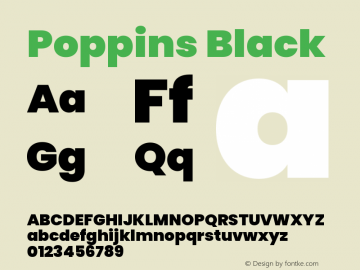 Poppins Black Version 3.100;PS 1.000;hotconv 16.6.54;makeotf.lib2.5.65590 Font Sample