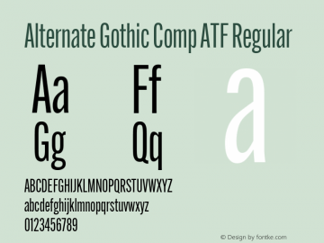 Alternate Gothic Comp ATF Version 1.002 Font Sample