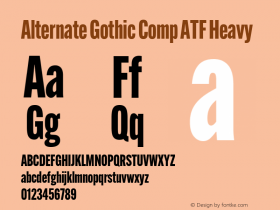 Alternate Gothic Comp ATF Heavy Version 1.002 Font Sample