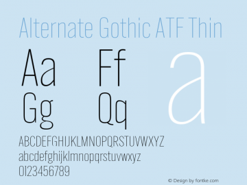 Alternate Gothic ATF Thin Version 1.002图片样张