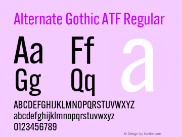 Alternate Gothic ATF Version 1.002图片样张