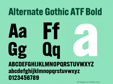 Alternate Gothic ATF Bold Version 1.002图片样张