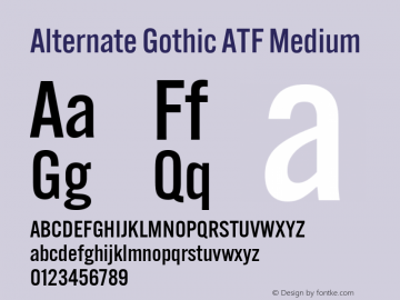 Alternate Gothic ATF Medium Version 1.002图片样张