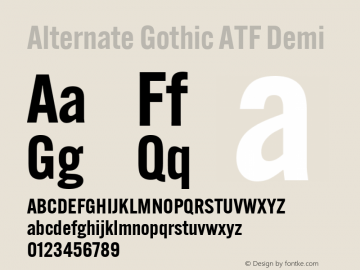 Alternate Gothic ATF Demi Version 1.002图片样张