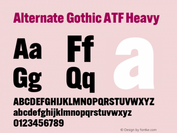 Alternate Gothic ATF Heavy Version 1.002图片样张
