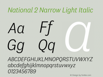 National2Narrow-LightItalic Version 1.000;0图片样张