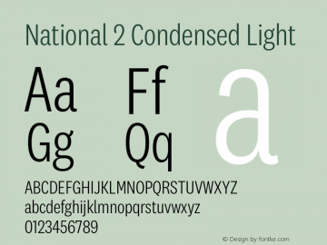 National2Condensed-Light Version 0.001;0图片样张