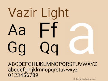 Vazir Light Version 16.0.0 Font Sample