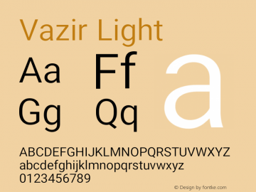 Vazir Light Version 16.0.0 Font Sample