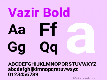 Vazir Bold Version 16.0.1 Font Sample