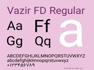 Vazir FD Version 16.0.1 Font Sample