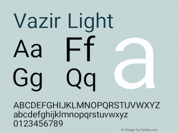 Vazir Light Version 16.0.1 Font Sample